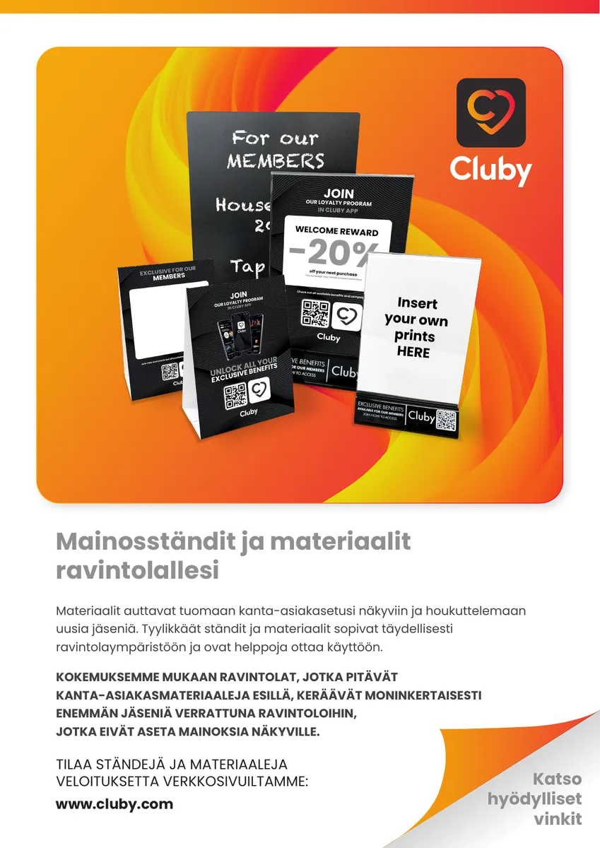Vinkkejä Clubyn käyttöön