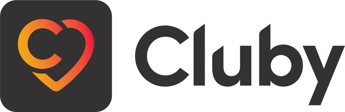 Cluby-logo, vaaka — Tumma ikoni